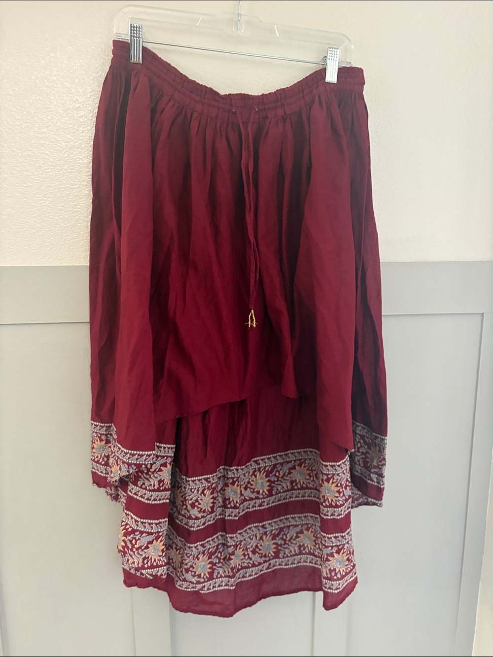 Free people High low Midi Skirt - Burgundy